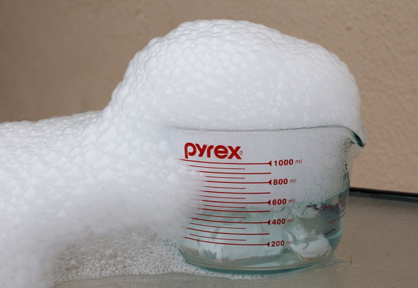 We put several long squirts of dish soap in here, and it was waaaaay more than necessary.